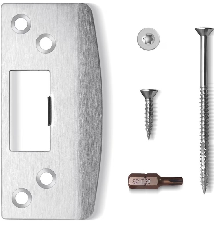 Oversized Door Strike Plate Heavy Duty Reinforced Satin Nickel 1 Pack