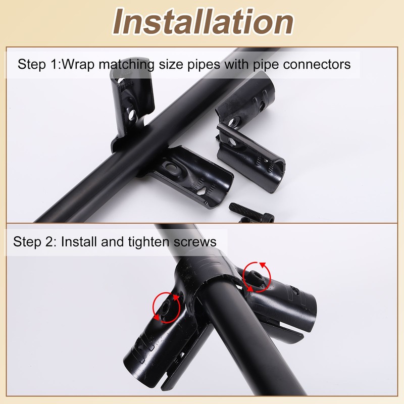 2 Pcs 90 Degree Structural Pipe Connector, 1-1/8" 3-way Metal Connectors gallery