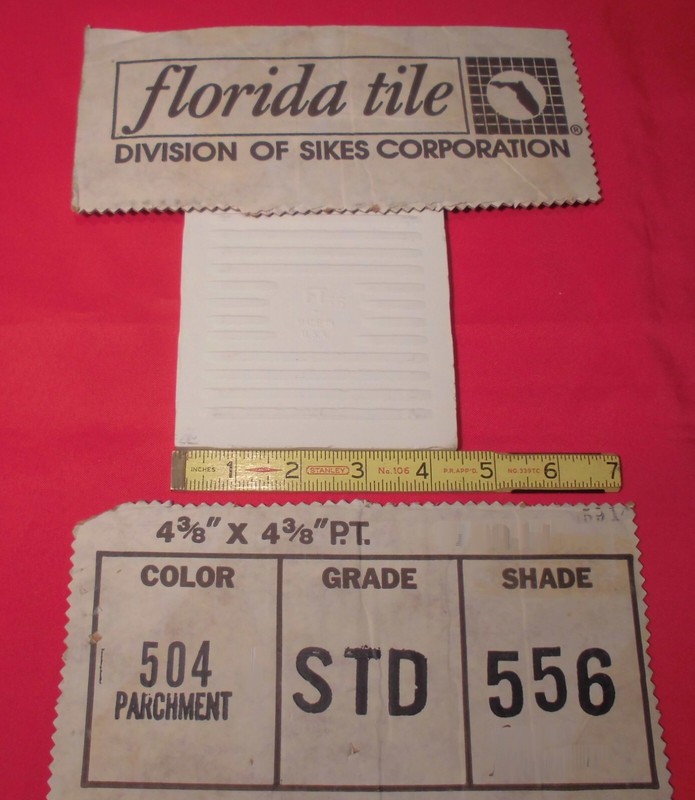 1 pc. Parchment-Tan: Bumpy Matte Ceramic Tile 4-3/8" Florida, Big Thumb, Prints gallery