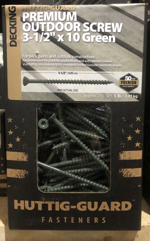 5 Lbs. Huttig-Guard 3-1/2”x #10 Pro Outdoor Decking Screw T-25 Star Drive Green