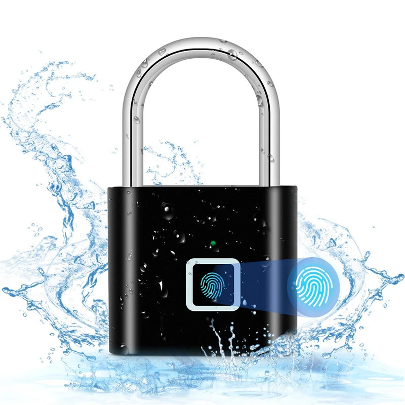 Keyless Fingerprint Padlock USB Rechargeable Waterproof 0.2s Unlock Zinc gallery