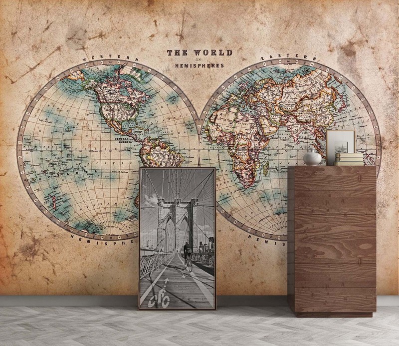 3D Circular Map 10875 Wallpaper Mural Wall Print Wall Wallpaper Murals US Coco