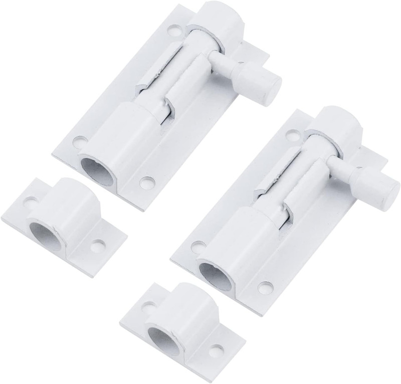 2-Inch Slide Bolt Latch White Slide Locks for inside Door Barrel Bolt Latch Slid