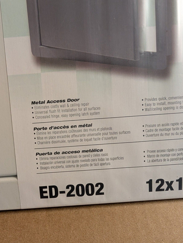 Acudor, Model ED-2002, Metal, Flush Access, Wall Access Door 12" x 12", White gallery