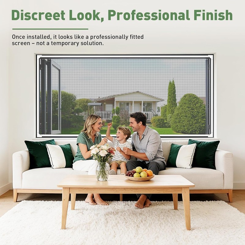 Window Screen Adjustable Magnetic Window Screen Replacement Max 43" x 71", DI... gallery