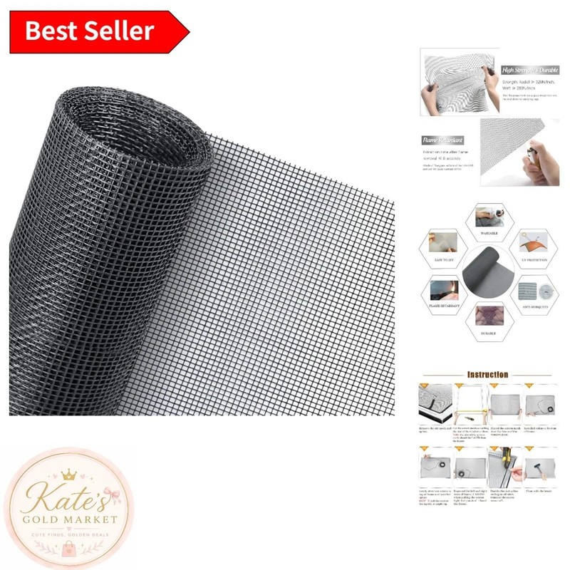 DIY 48″ x 106″ Fiberglass Window Screen Replacement – Easy Install Gray Mesh