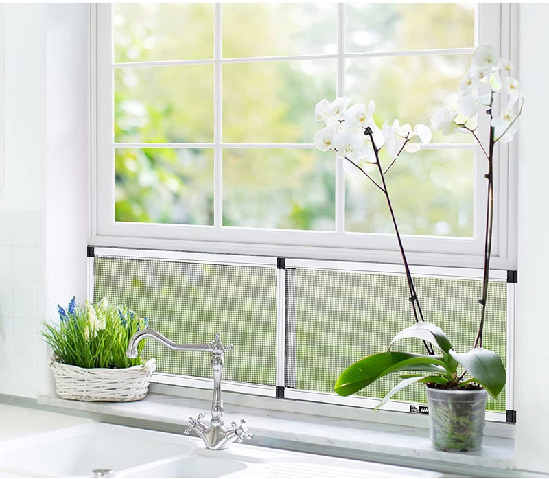 Expandable Window Screen, 2 Pack Adjustable Window Screen (15" H X 21" - 40" W) gallery