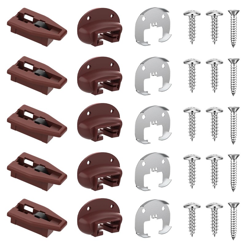 5PCS Rite Trak II 168 Drawer Guide Kit With Metal Back Plate Roller Stop