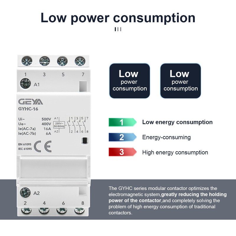 GEYA Automatic AC Contactor Module 3/4P 25/63/100A 4NO/4NC/2NO2NC/3NO1NC 220V gallery