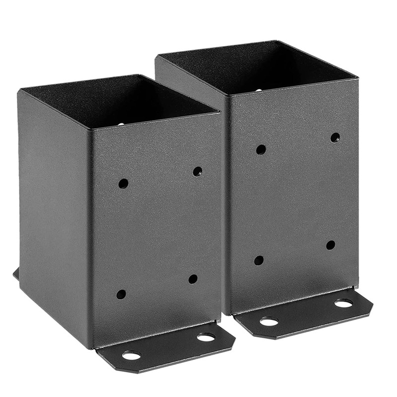 4X4 Post Base 2 Pcs, Inner Size 3.6″X3.6″ Deck Post Base, Heavy Duty Powder-Coat