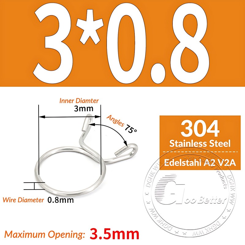 Single & Double Wire Fuel Hose Spring Clips Silicone Pipe Clamps Air Tube Clamp