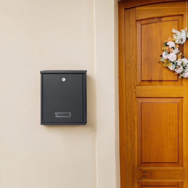 Elegant Locking Mailbox - Large Capacity Drop Box with Weatherproof Steel Finish gallery