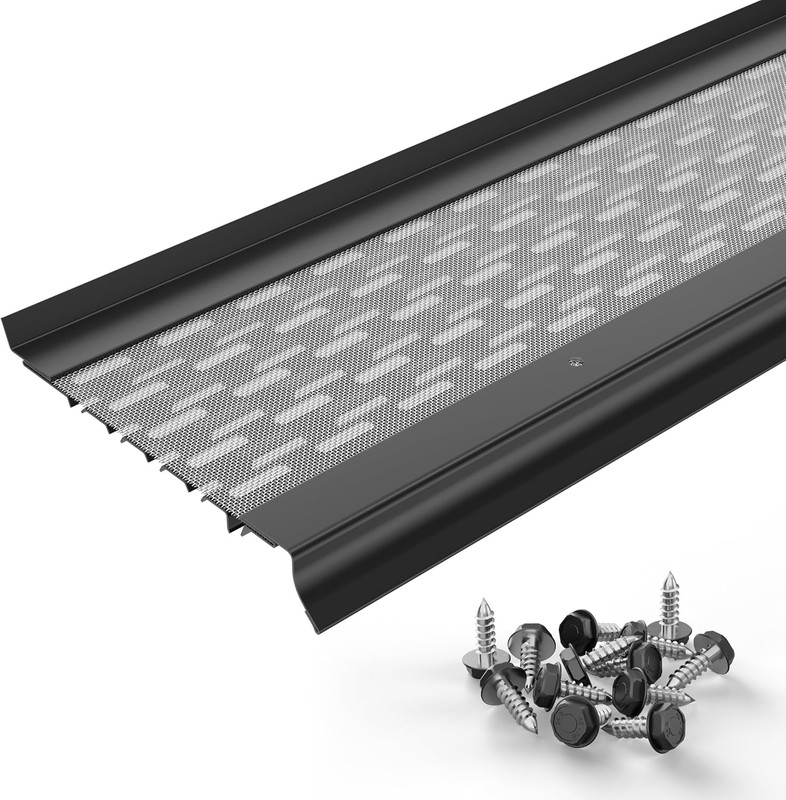 Micromesh 5 Inch Gutter Guards Leaf Protection, 1 Feet Sample Pack Black, Stainl
