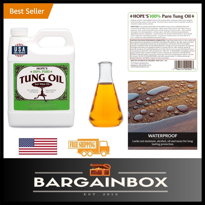 Natural 100% Pure Tung Oil – Waterproof Finish for Indoor & Outdoor Use