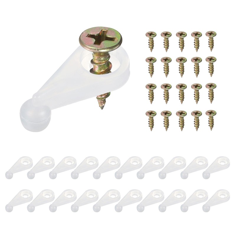 20Set 1 Inch Plastic Glass Retainer Clips Kit for 4mm Thick Glass Translucent