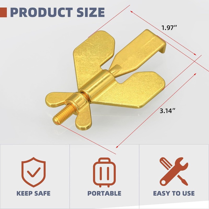 1PCS Portable Door Lock,Home Security Door Locker Travel Lockdown Locks - (Gold) gallery