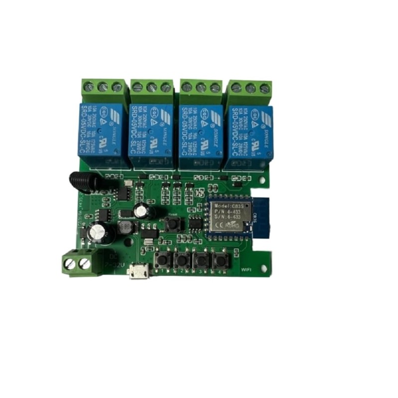 Smart Life App 4-Channel WiFi Relay Switch for Voice-Controlled Automation