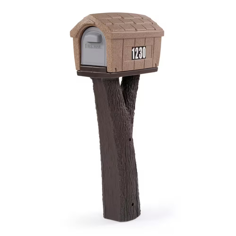 Rustic Home Sandstone / Espresso Post Mount Mailbox gallery