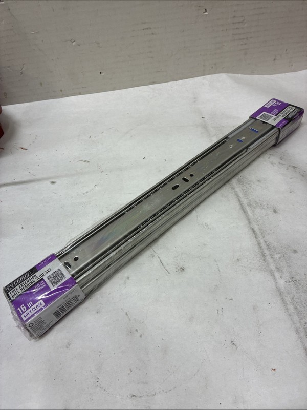 16 In. Soft-Close Full Extension Side Mount Ball Bearing Drawer Slide Set 1-Pair gallery