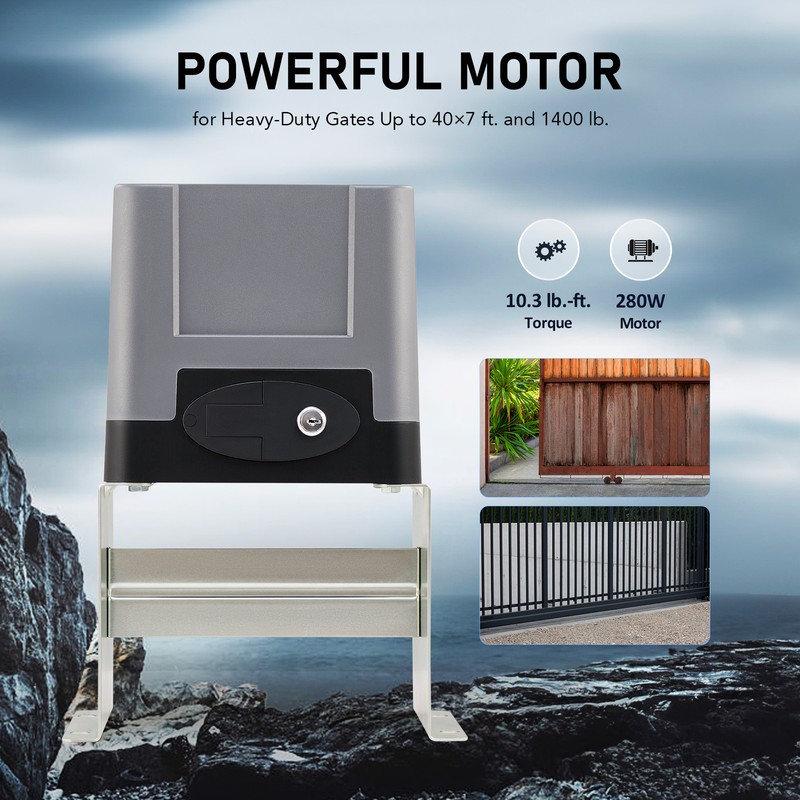 CO-Z APP Control 1400lbs Automatic Sliding Gate Opener 280W Motor with 2 Remotes gallery