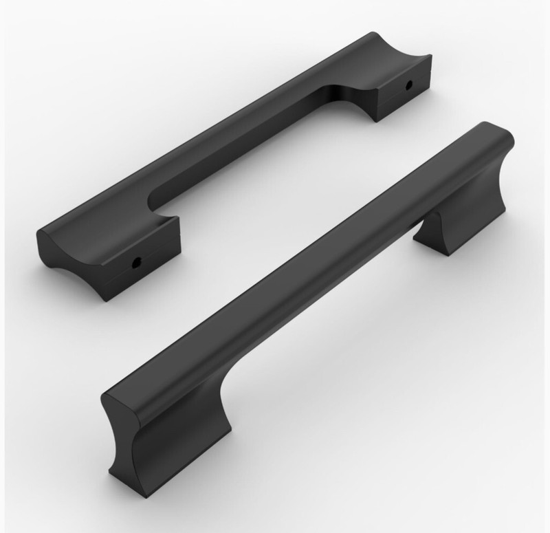 10 Pack Matte Black Solid Cabinet Pulls 5 Inch Hole Centers Drawer Handles