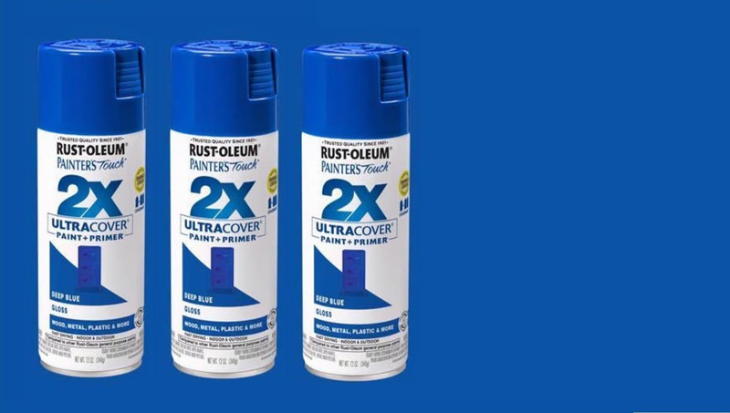 Rust-Oleum General Purpose Spray Paint + Primer, Deep Blue, Gloss, 12 Oz, 3 Cans