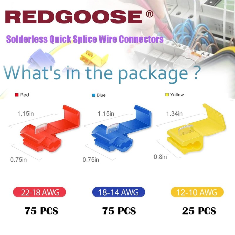 175PCS Solderless Quick Splice Wire Connectors, 2210 AWG Lock Snap Electrical... gallery