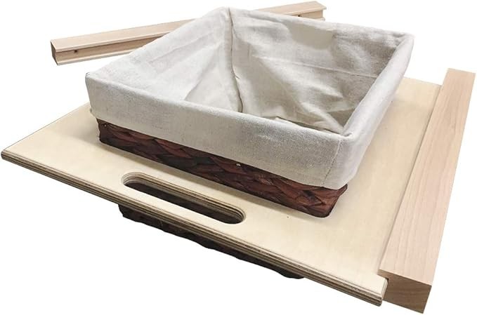 Pull-Out Wicker Baskets with Beech Frame – Choose Your Size (1/4,1/2,3/4) – –