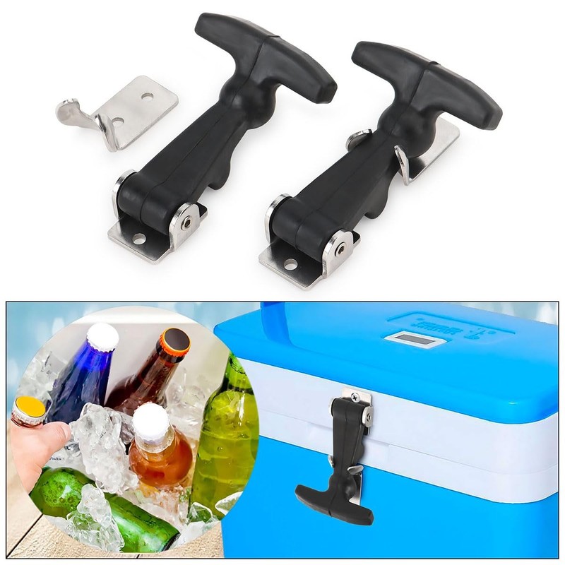 2 Pcs/Set Flexible Rubber Stainless Steel Draw Latches with Brackets, Elastic... gallery