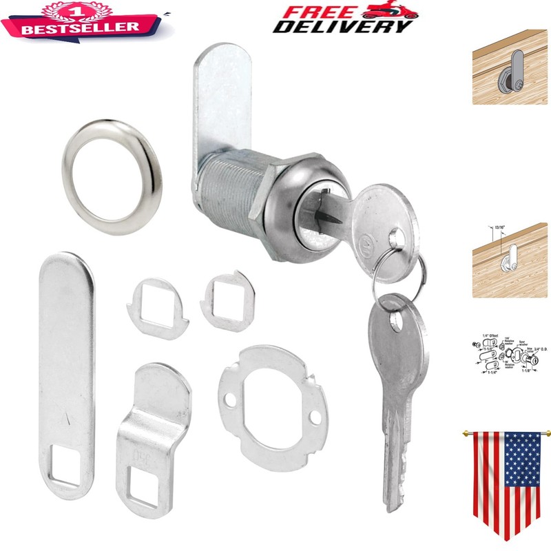 Durable Diecast Drawer Lock – Keyed Different, Easy Installation, Chrome Finish
