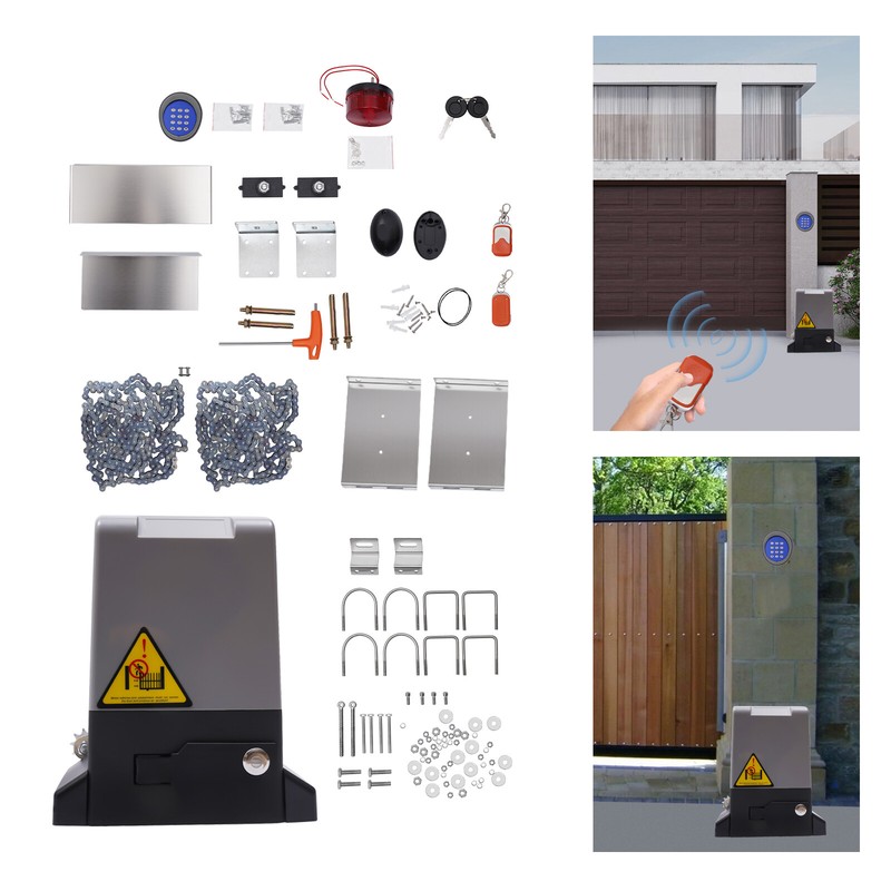 Automatic Sliding Gate Opener Kit Chain Driven Sliding Gate Motor 3500 lbs 750W gallery