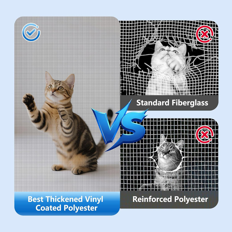 Pet Proof Window Screen Replacement Kit,48" W X 197" L Durable Window Screen Mes gallery