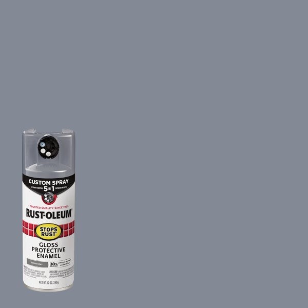 (6)-Rust-Oleum Stops Rust 12 Oz Custom Spray 5 in 1 Gloss Spray Paint Smoke Gray
