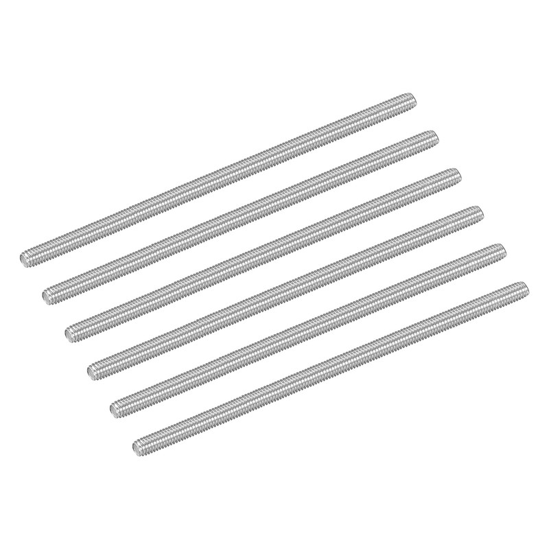 6Pcs M4-0.7x100mm Fully Threaded Rods, 304 Stainless Steel Thread Bar Studs