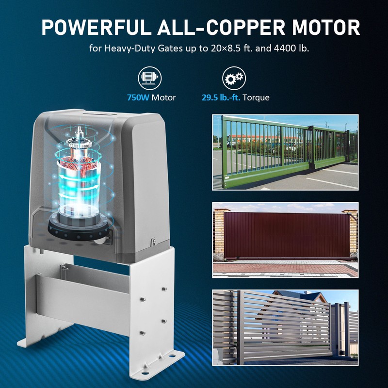 New Automatic Opening Kit Sliding Gate Opener Driveway Security 1400 lbs Door gallery
