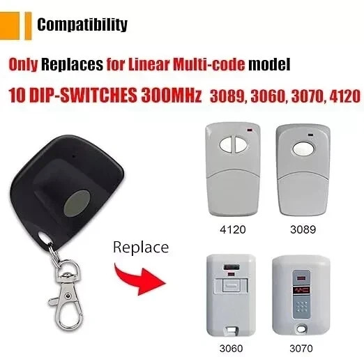 1PC Garage Door Remote for Linear Multi-Code 10 Dip Switch 3089 4120 300MHz gallery