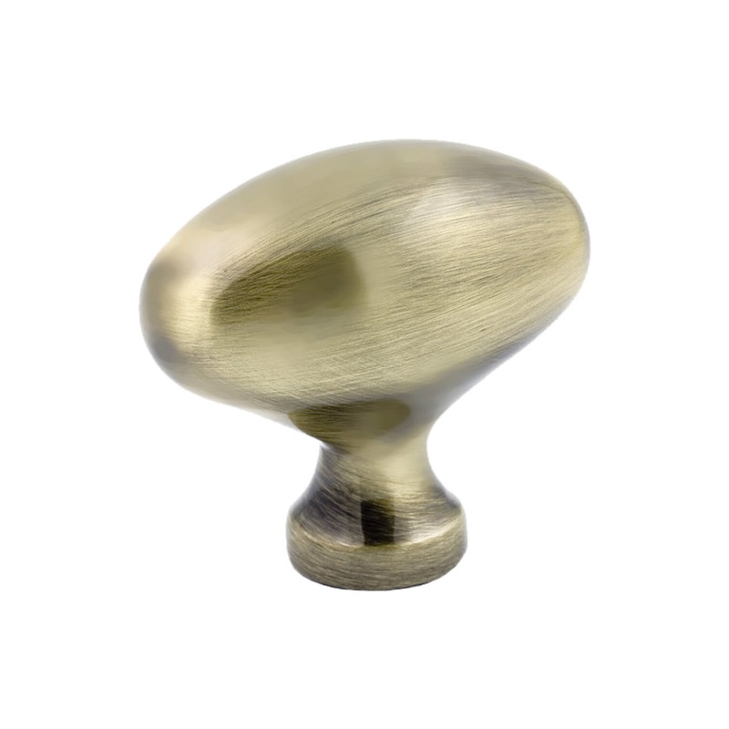 Classic Football Style Rustic Brass Cabinet Hardware Knob, 1-31/32 Inch Long