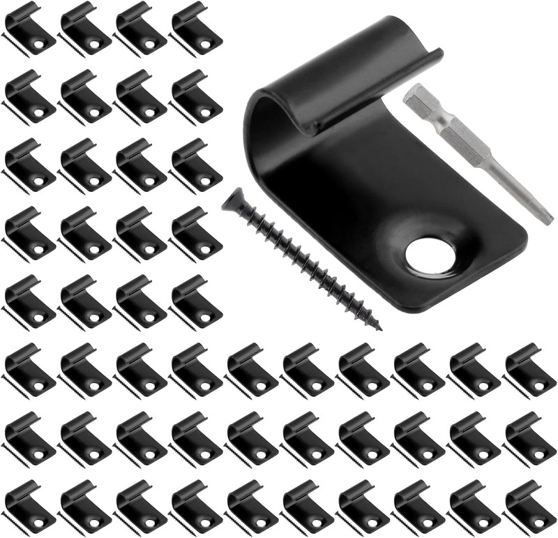 Hidden Deck Fasteners Starter Clips for Composite Decking, 50 Clips 50 Screws St