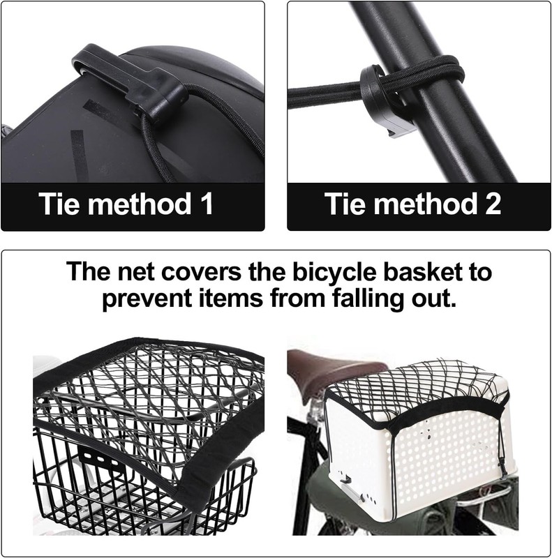 2PCS Motorcycle Cargo Net, Universal Elastic Small Cargo Net, Double Layer Stora gallery