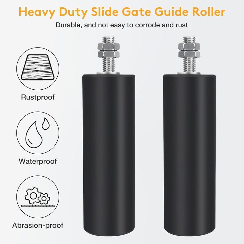 Universal 6" Sliding Gate Roller Kit - Durable & Easy to Install Guide Solution gallery