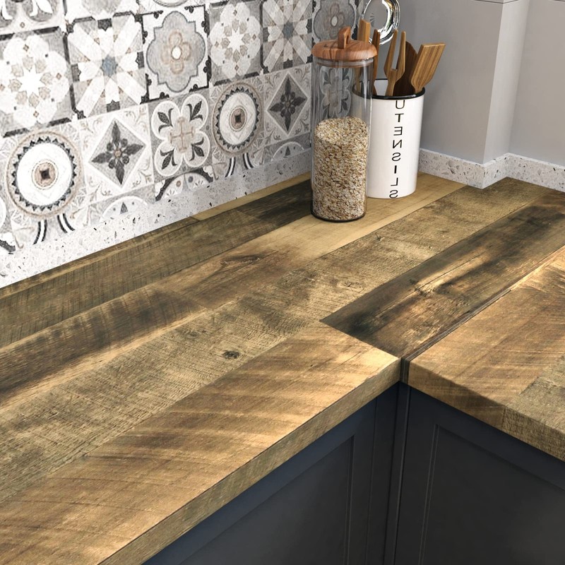 Rustic Wood Contact Paper for Countertops Waterproof Wood Grain Wallpaper Pee…