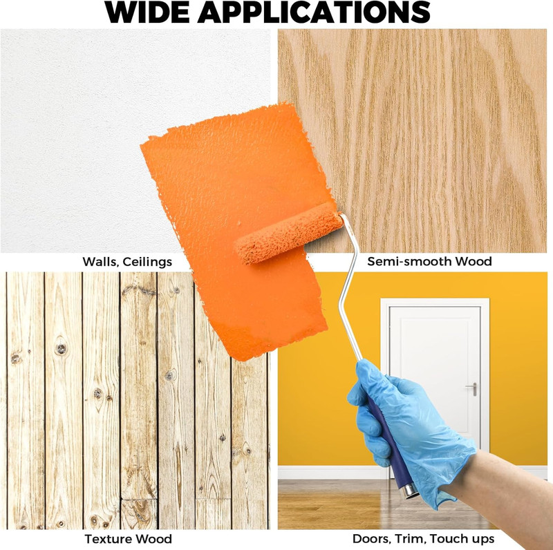 24 Pack Small 4 Inch Paint Roller Covers 1/3" Nap Microfiber for All Paints gallery