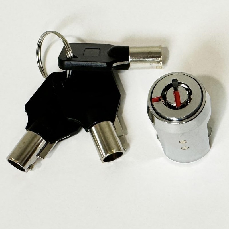 RiKey Security - Storage Cylinder Lock with 3 Tubular Keys for Roll-up Door Unit