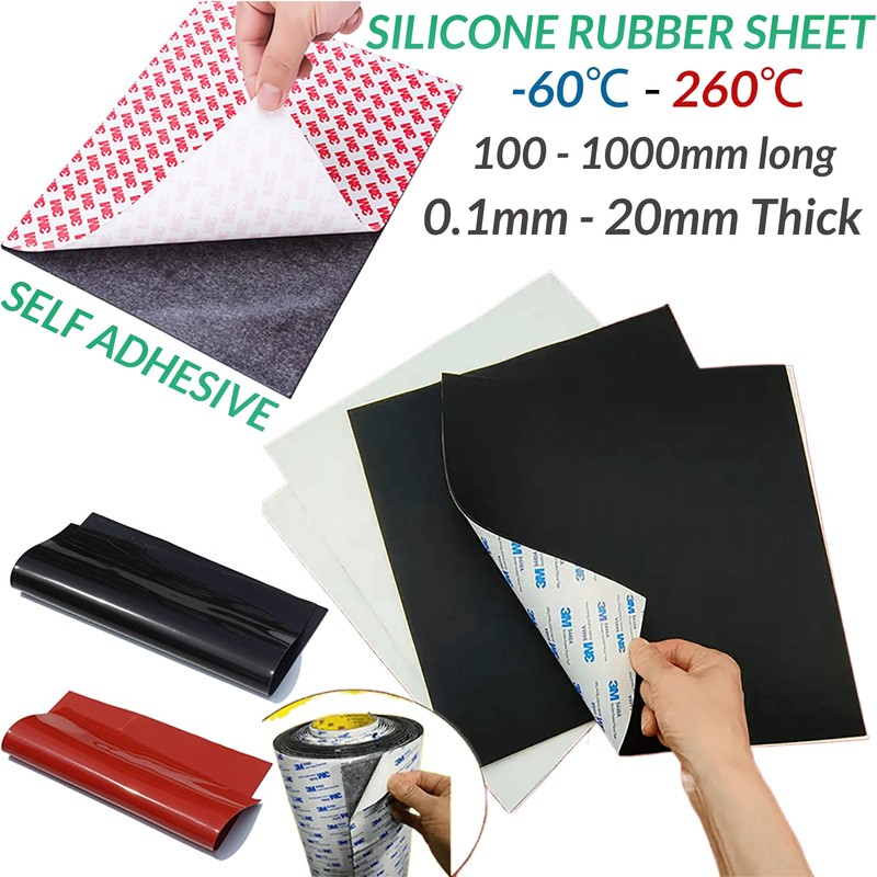 Self Adhesive Silicone Rubber Sheet White/Black/Red 100-1000mm /0.1-20mm Thick