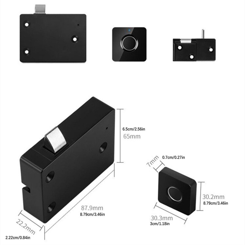 Easy Operate Fingerprint Smart Lock Keyless USB Rechargeable Cabinet Drawer Door gallery
