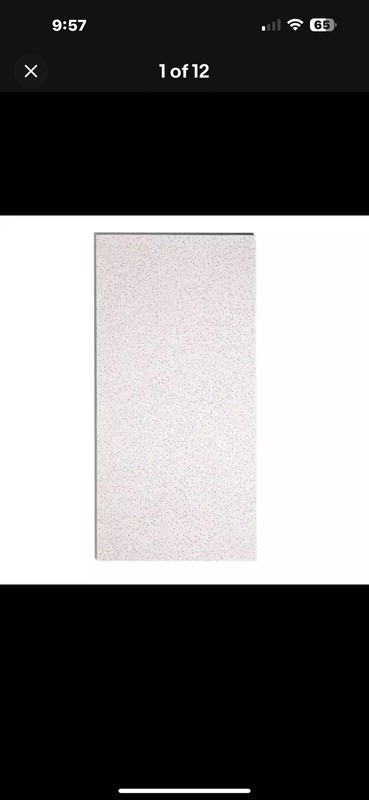 2 ft. x 4 ft.Basic White Square Edge Lay-In Ceiling Tile (Case of 8/64 sq. ft)