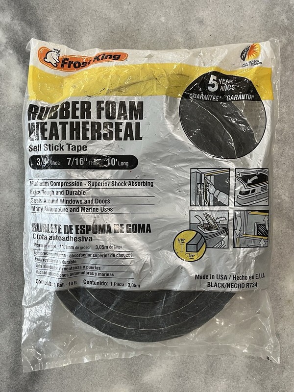 Frost King R734H 3/4″ x 10′ Black Foam Weather Stripping Tape Self Adhesive