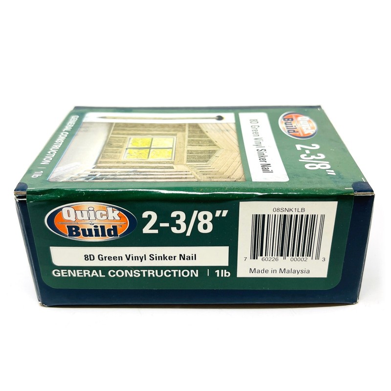 Quick Build 08SNK1LB General Construction Green Vinyl Sinker Nails 8d 2-3/8 in gallery