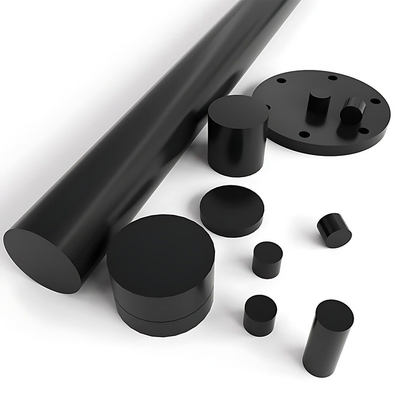 Black Solid Natural Rubber Round Rods Rod Materials Dia 21mm-150mm 40-500mm long gallery