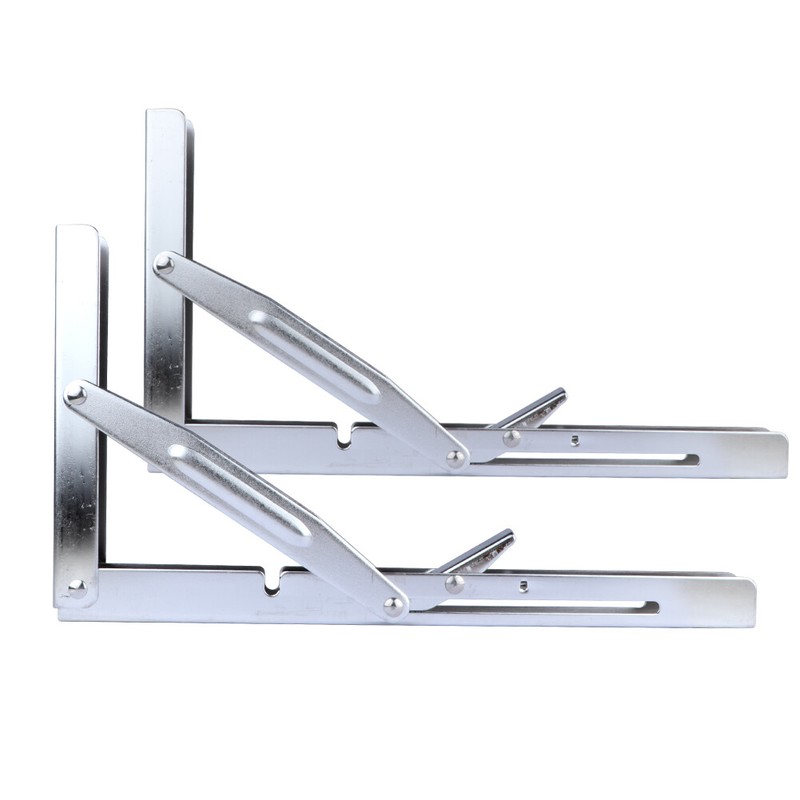 4X Stainless Steel 12" Folding Table Wall Shelves Bracket Self-Launching 550lb gallery